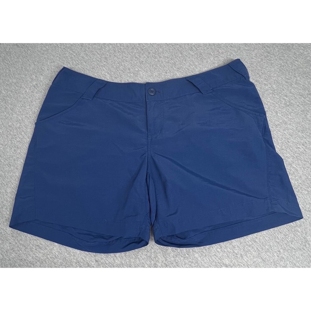 Columbia PFG Womens Size L Blue Performance Fishing Gear Shorts Zipper Pocket